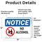 Signmission No Alcohol Sign With Symbol, 7 in W x Rectangle, Vinyl Decal OS-2PACK-NS-D-57-L-16004 - alternate 5